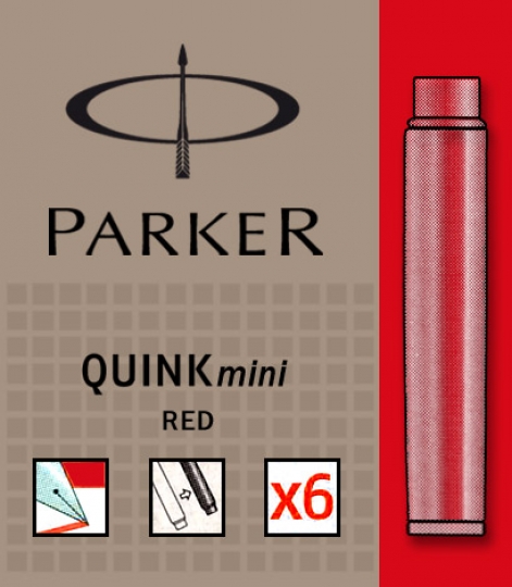 Rosu permanent  Parker Cartus Quink Mini