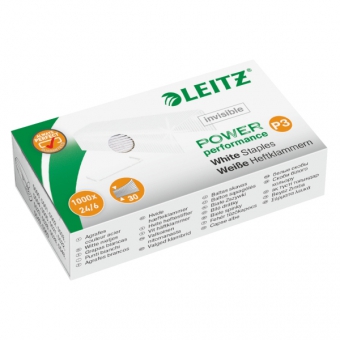 Capse tip 24/6, LEITZ Power Performance - 1000/cutie - albe