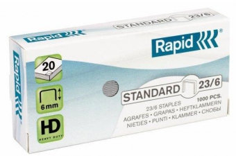 Capse 23/ 6, 1000 buc/cutie, RAPID Standard
