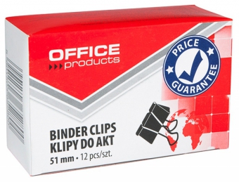 Clip hartie 51mm, 12buc/cutie, Office Products - negru