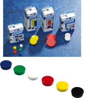 Magneti D30 mm, 10/set, SMIT - galben
