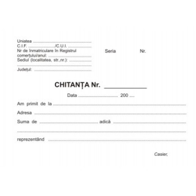 Chitantier autocopiativ A6 -3ex- personalizata