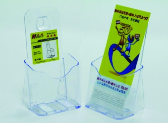 Display plastic pentru brosuri, de birou/perete, 1 x 1/3A4, KEJEA - transparent
