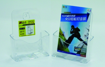 Display plastic pentru brosuri, de birou/perete, 1 x A5, KEJEA - transparent