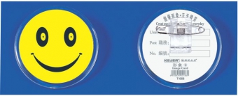 Ecuson plastic KEJEA - Smile, forma rotunda , cu ac si clips, D55mm