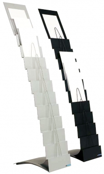 Stand metalic pentru cataloage 11 x A4, 153 x 28 x 47 cm, SMIT Escalera - gri