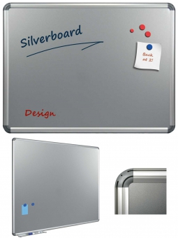 Tabla argintie magnetica 100 x 200 cm, profil aluminiu Design, SMIT
