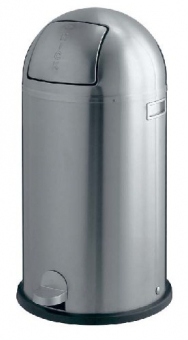 Cos metalic cu capac galvanizat, 40 litri, VEPA BINS Kickboy - stainless steel mat