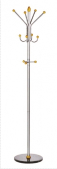 Cuier metalic argintiu cu accesorii din lemn, 185/40cm, ALCO