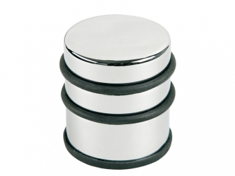 Opritor metalic inalt, pentru usa, rotund, cu inel de cauciuc, ALCO Design - argintiu