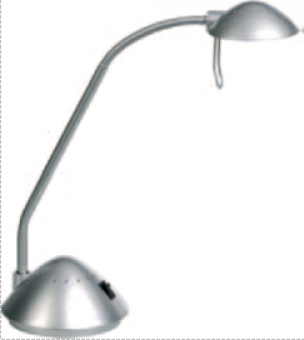 Lampa de birou cu brat flexibil, 20W  - halogen, ALCO - argintie
