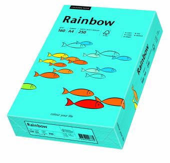 Hartie colorata albastra Rainbow A4, 160gr/mp, 250coli/top