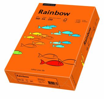 Hartie colorata portocaliu intens Rainbow A4, 160gr/mp, 250coli/top