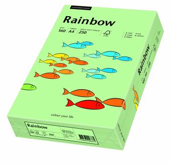 Hartie colorata verde mediu Rainbow A4, 160gr/mp, 250coli/top