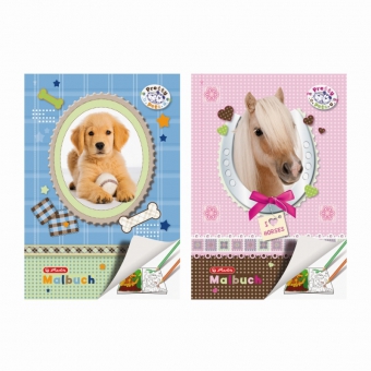 Carte de colorat A4 28 file color motiv Pretty Pets caine/cal