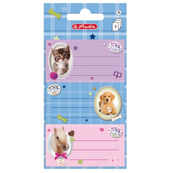 Etichete scolare Pretty Pets Pisica/Caine/Cal set 3X3 coli