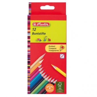 Creioane color triunghiular 1/1 set 12 bucati