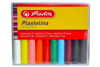 Plastilina herlitz set 10 culori economic cutie plastic