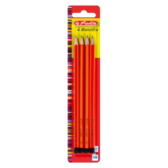 Creioane grafit, mina HB lacuite set 4 bucati