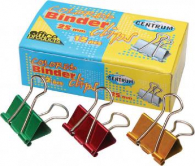 Clips pentru hartie 25 mm culori metalizate CENTRUM