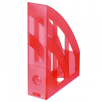Suport dosare plastic, culoare rosu translucid