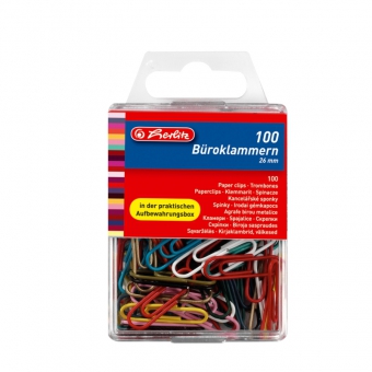 Agrafe birou color 26mm 100 bucati/cutie Herlitz