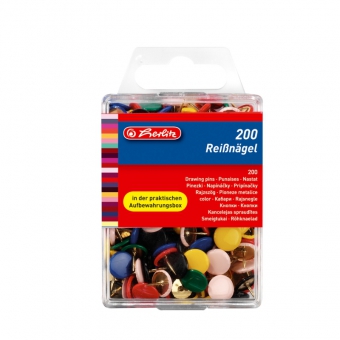 Pioneze metalice colorate 200 bucati/cutie