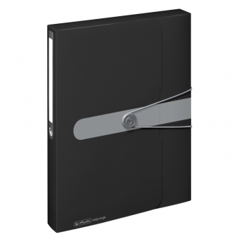 Mapa pp EOTG A4 40mm, eticheta cotor, închidere cu elastic, culoare negru opac