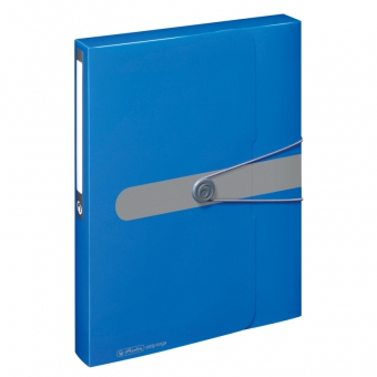 Mapa pp EOTG A4 40mm, eticheta cotor, închidere cu elastic, culoare albastru opac