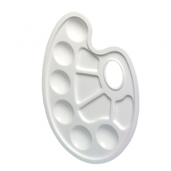 Paleta plastic pentru pictat, 23,5x17cm, culoare alba