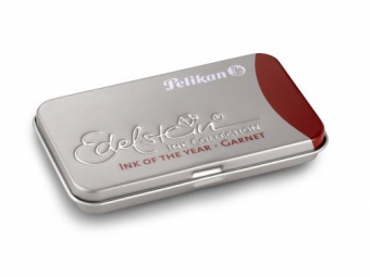 Caseta metalica Edelstein cu patroane, dimensiune 8,1 x 4,9 x 0,9 cm, set 6 patroane, culoare granat
