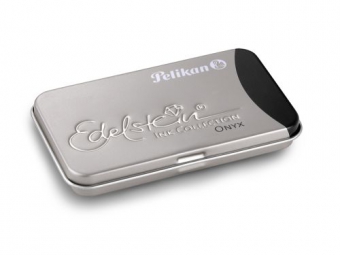 Caseta metalica Edelstein cu patroane, dimensiune 8,1 x 4,9 x 0,9 cm, set 6 patroane, culoare negru onyx