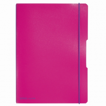 Caiet My.Book Flex A4 2x40f 70gr dictando+patratele, coperta roz închis, logo violet