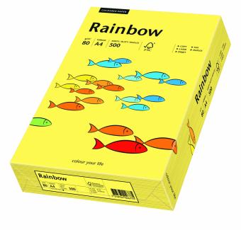 Hartie colorata galbena Rainbow A4, 80gr/mp, 500coli/top