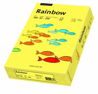 Hartie colorata galbena Rainbow A4, 160gr/mp, 250coli/top