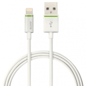 Cablu de date LEITZ Complete Lightning, port USB, 2 m - alb