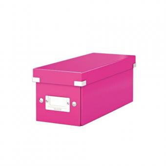 Cutie pentru 30/60 CD-uri cu carcasa Jewel/Slim, LEITZ Click & Store, carton laminat - roz