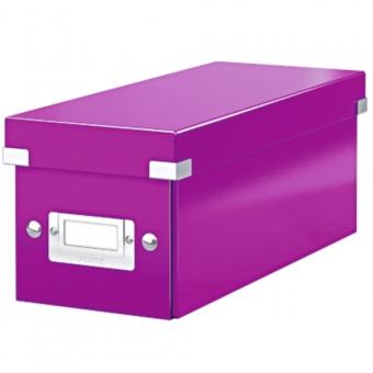 Cutie pentru 30/60 CD-uri cu carcasa Jewel/Slim, LEITZ Click & Store, carton laminat - mov